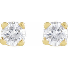 14K Yellow Gold .05 CT Lab-Grown White Diamond Earring