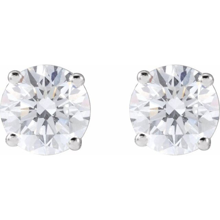 Sterling Silver 4 CTW Lab-Grown White Diamond Earrings