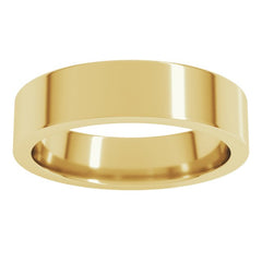 10K Yellow Gold 5 mm Comfort-Fit Flat Band Size 5