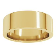 10K Yellow Gold 7 mm Comfort-Fit Flat Band Size 8.5