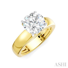 1/20 Ctw Round Shape Round Cut Diamond Semi-Mount Engagement Ring in 14K Yellow and White Gold
