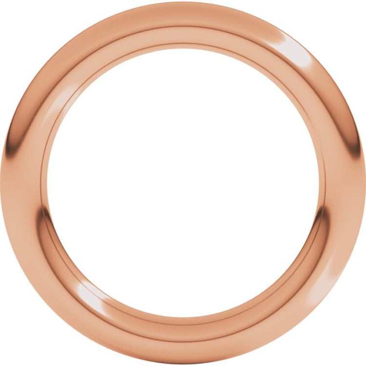 14K Rose Gold 3 mm Comfort-Fit Full Round Band Size 10