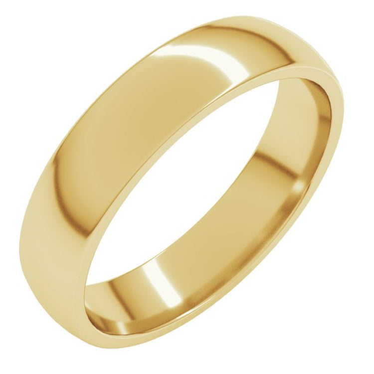 14K Yellow Gold 4.5 mm Lightweight Comfort-Fit Half Round Band Size 11