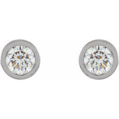 Sterling Silver 1/2 CTW Lab-Grown Diamond Micro Bezel Earrings