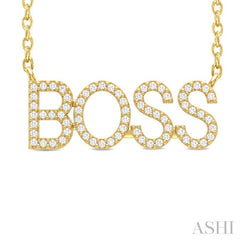 1/5 Ctw 'BOSS' Block Round Cut Diamond Necklace in 10K Yellow Gold