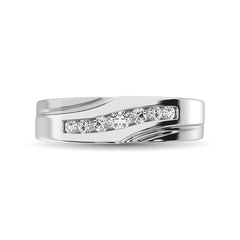 10K White Gold 1/4 Ct.Tw. Diamond Mens Band