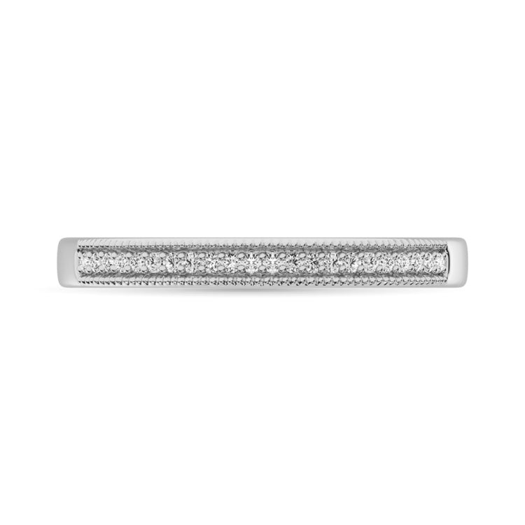 10K White Gold 1/10 Ct.Tw. Diamond Wedding Band Ring