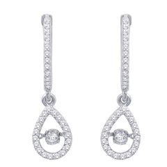 10K White Gold 2/5 Ct.Tw.Moving Diamond Fashion Earrings