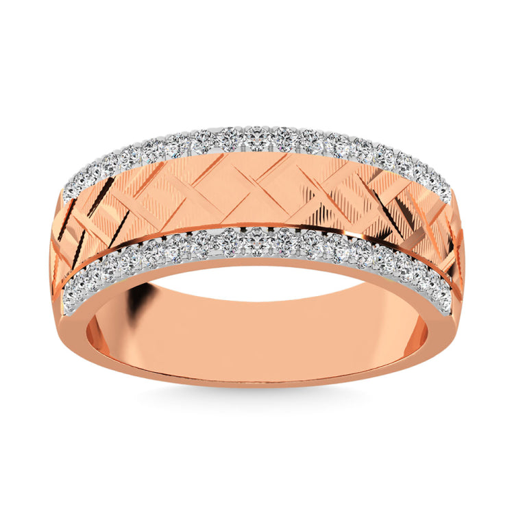 14K White Gold 1/2 Ct.Tw.Diamond Machine Mens Band