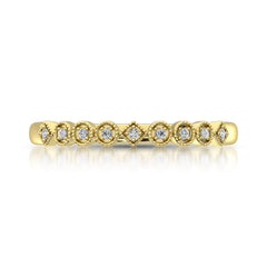 14K Yellow Gold 1/20 Ct.Tw. Diamond Stackable Band