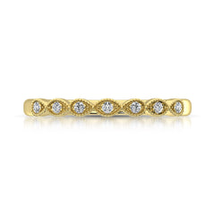 14K Yellow Gold 1/20 Ct.Tw. Diamond Stackable Band