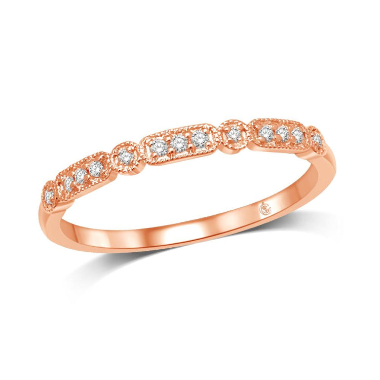 14K Rose Gold 1/20 Ct.Tw. Diamond Stackable Band