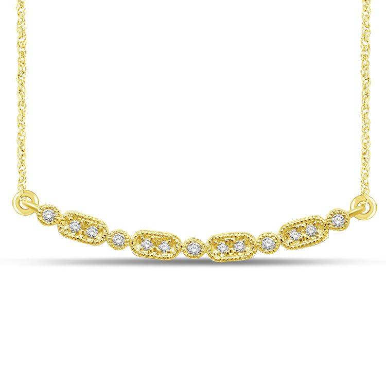 14K Yellow Gold 1/10 Ct.Tw. Diamond Stackable Necklace