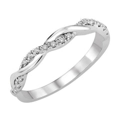 14K White Gold 1/20 Ct.Tw.Diamond Wedding Band