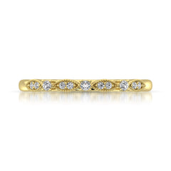 14K Yellow Gold 1/10 Ct.Tw.Diamond Stackable Band
