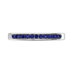14K White Gold 1/4 Ctw Blue Sapphire Machine Band