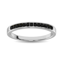 14K White Gold 1/6 Ctw Black Diamond Machine Band