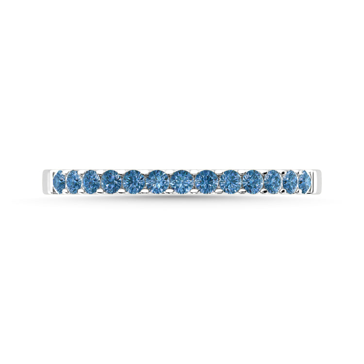 14K White Gold 1/5 Ctw Blue Diamond Machine Band
