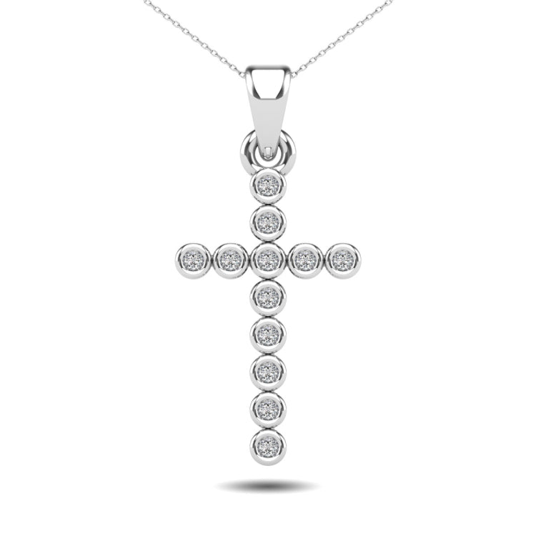 Bezel Set Diamond 1/20 Ct.Tw Cross Pendant