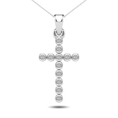 Bezel Set Diamond 1/20 Ct.Tw Cross Pendant