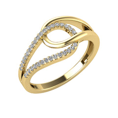 Diamond 1/10 Ctw Abstract Loop Ring in 10K Yellow Gold