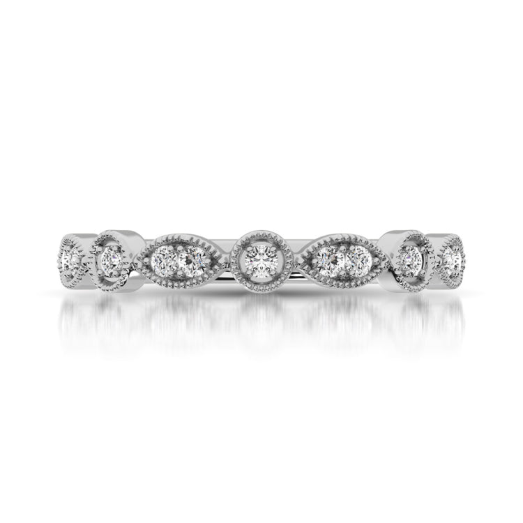 14K White Gold 1/8 Ct.Tw.Diamond Stackable Band