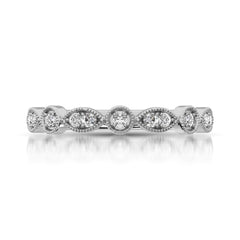 14K White Gold 1/8 Ct.Tw.Diamond Stackable Band