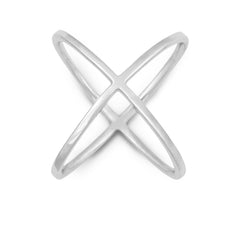 Sterling Silver Criss Cross X Style Ring