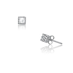 Sterling Silver Small Square Stud Earrings