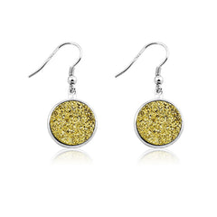 (SPECIAL ORD) Sterling Silver Round Champagne Druzy Earrings