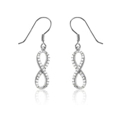 Sterling Silver CZ Infinity Earrings
