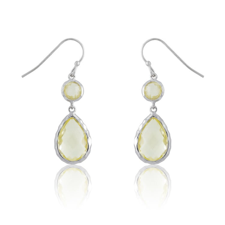 Sterling Silver Small and Large Citrine Gemstone Earrings