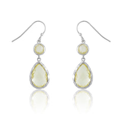 Sterling Silver Small and Large Citrine Gemstone Earrings