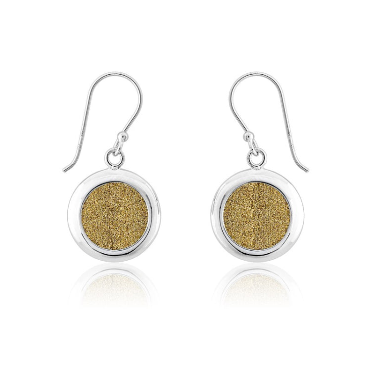 (SPECIAL ORD) Sterling Silver Round Sparkly Yellow Earrings