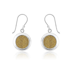 (SPECIAL ORD) Sterling Silver Round Sparkly Yellow Earrings