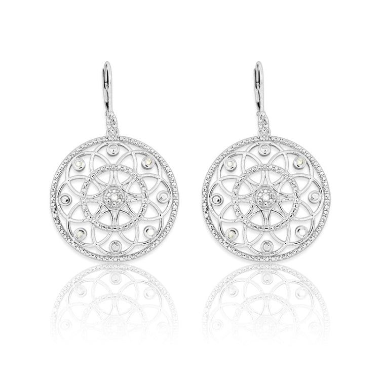 (SPECIAL ORD) Sterling Silver Round Diamond Earrings