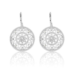 (SPECIAL ORD) Sterling Silver Round Diamond Earrings