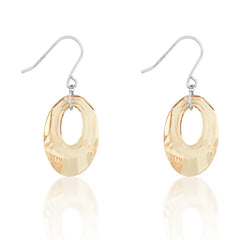 Sterling Silver Champagne Open Oval Swarovski Crystal Earrings