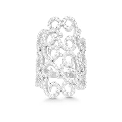 Sterling Silver Large Swirl CZ Ring