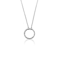 Sterling Silver 16" Thin Chain Necklace with Center Circle