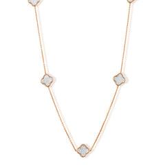 (SPECIAL ORD) Sterling Silver Rose GP Clover Necklace