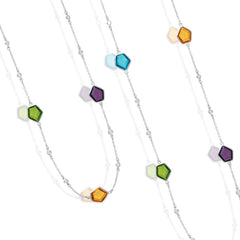Sterling Silver  Geometrical CZ Necklace