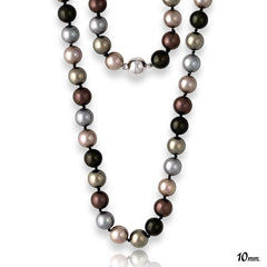 Dark Multi-Colored Shell Pearls w/ Magnet Lock Necklace