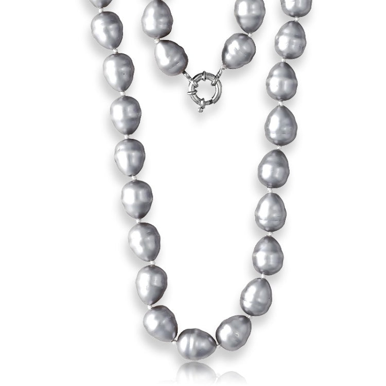 Sterling Silver  Silver Shell Pearls Necklace