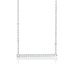 Sterling Silver CZ Bar Necklace