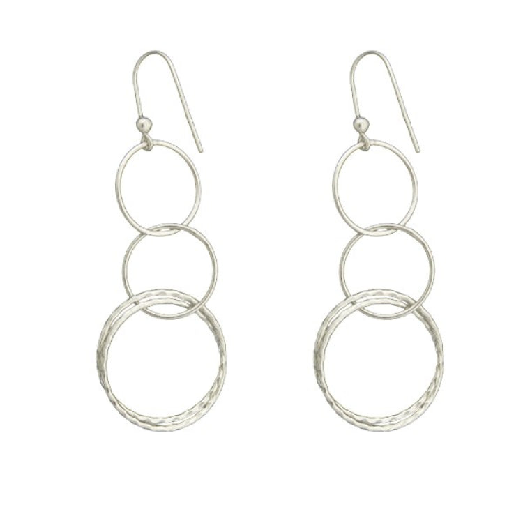 Sterling Silver Three Linked Circles Earring