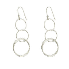 Sterling Silver Three Linked Circles Earring