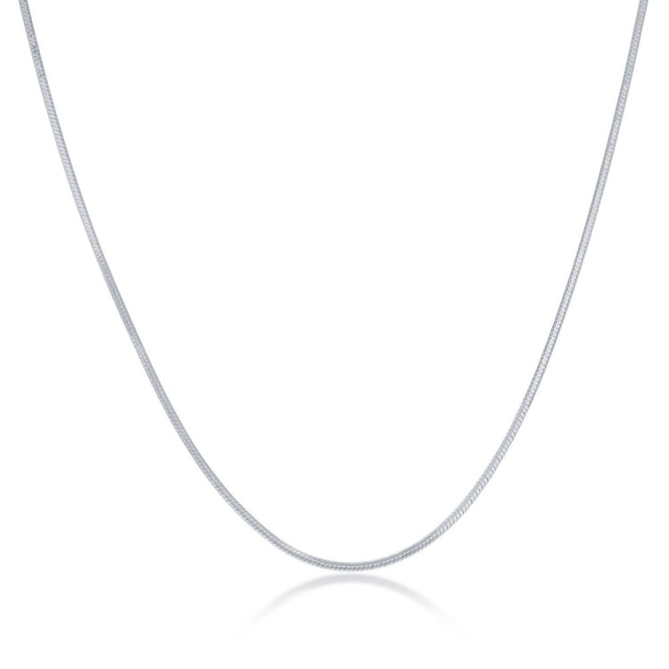 Sterling Silver 1.4mm Square Snake Chain - Rhodium Plated