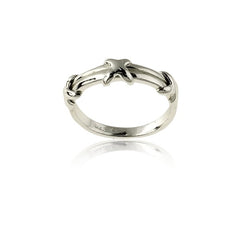 Sterling Silver Thin Double Band w/ Three X's