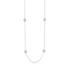 Sterling Silver Micro Pave By the Yard Necklace